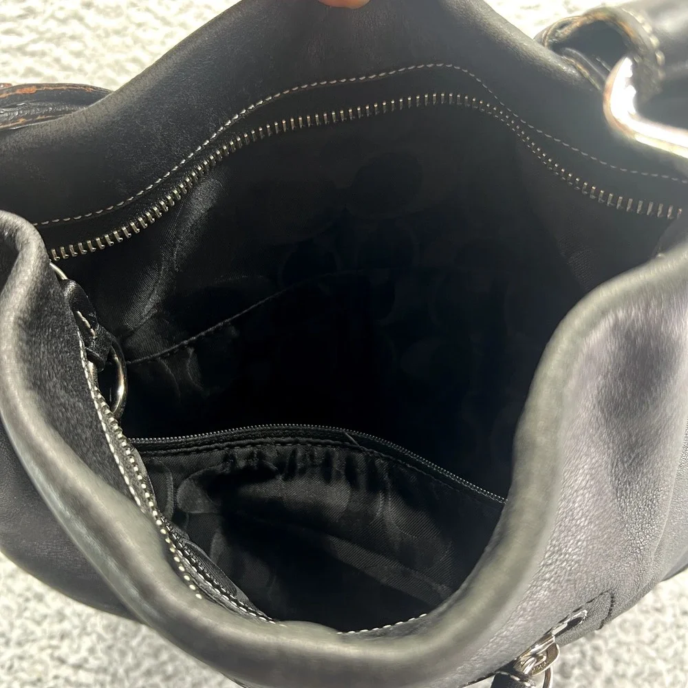 Vintage Coach‎ Soho L052-1416 Black Leather Bag Hobo Shoulder Purse